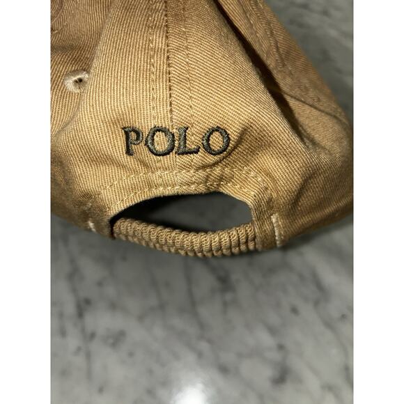 Polo by Ralph Lauren Tan Kids Hat with Bear Embroidery - Picture 5 of 6